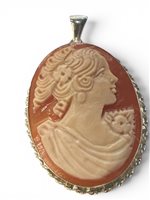 Pendant Mandile 1922 Woman Cammei  in Silver Conchiglia 2MCICM236.2 - 2MCICM236.2